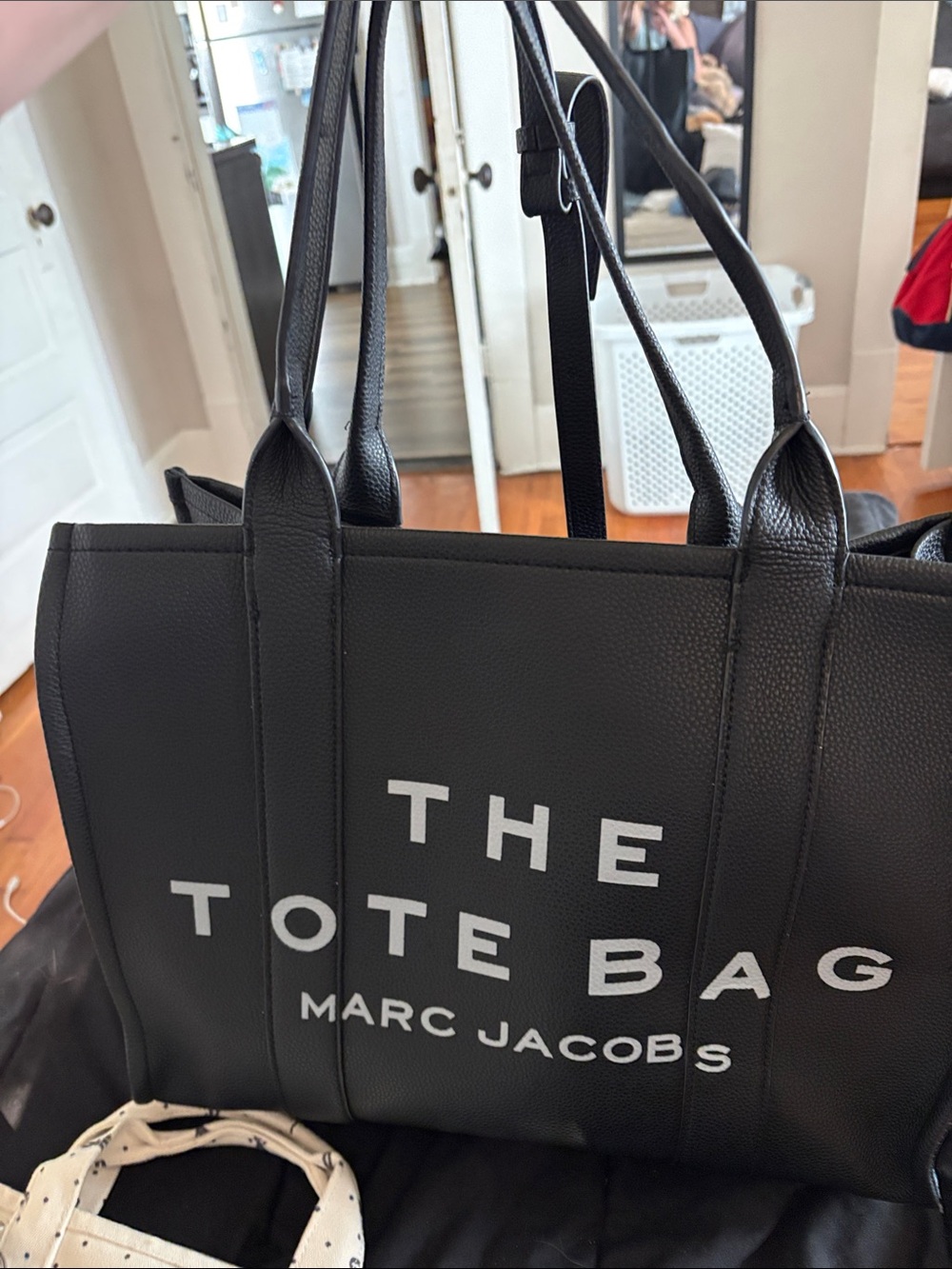 Marc Jacobs Black The Tote Bag with White Logo